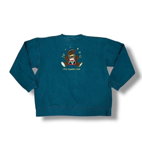 Vintage Great American Lakes Timbers Size XL Drummer Bear Holiday Sweatshirt - Picture 1 of 4